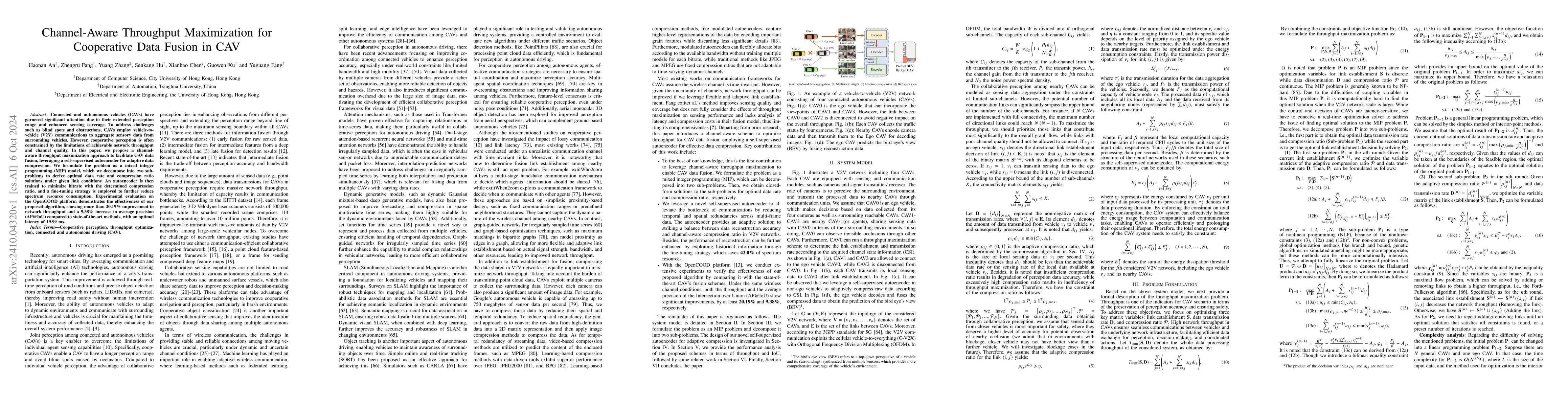 Thumbnail for Channel-Aware Throughput Maximization for Cooperative Data Fusion in CAV