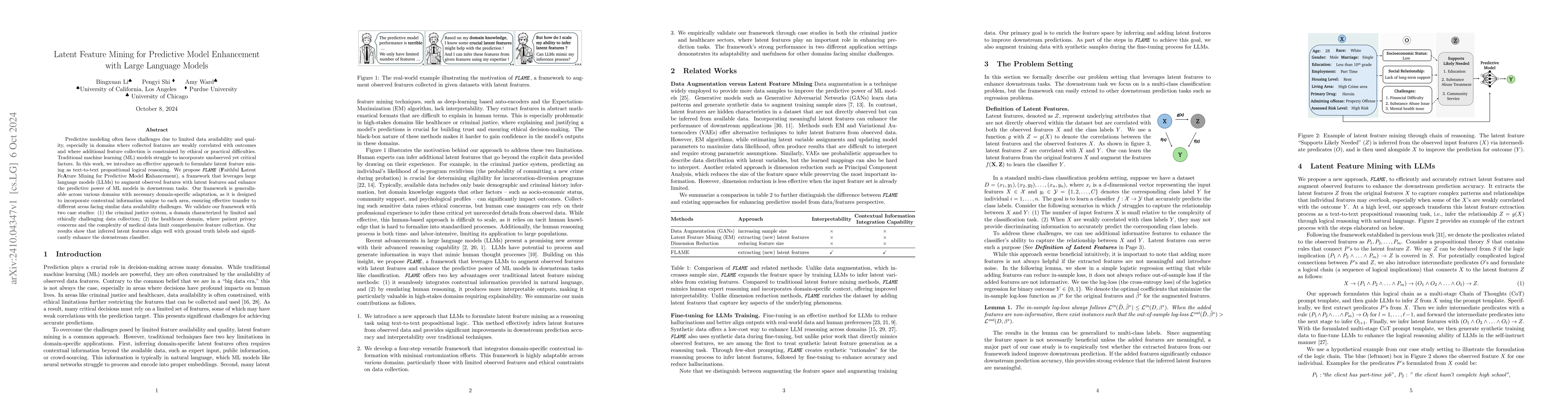 Thumbnail for Latent Feature Mining for Predictive Model Enhancement with Large
  Language Models