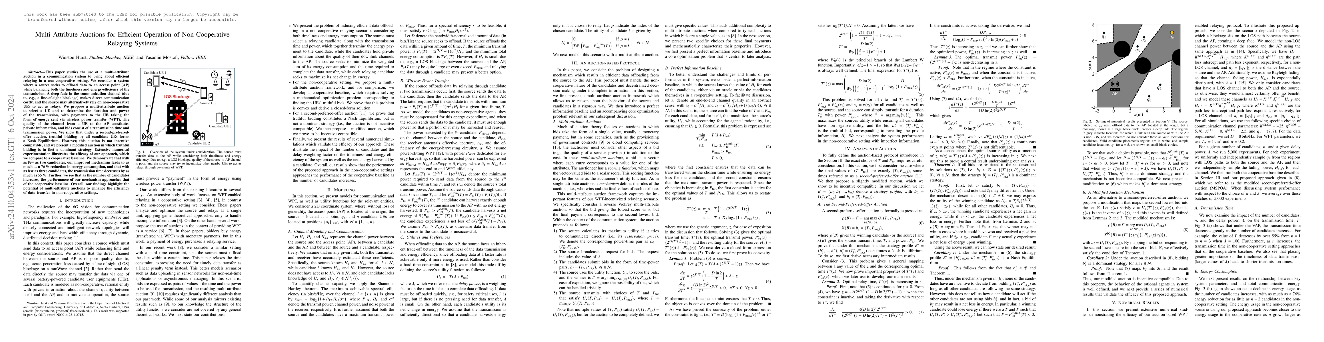Thumbnail for Multi-Attribute Auctions for Efficient Operation of Non-Cooperative
  Relaying Systems