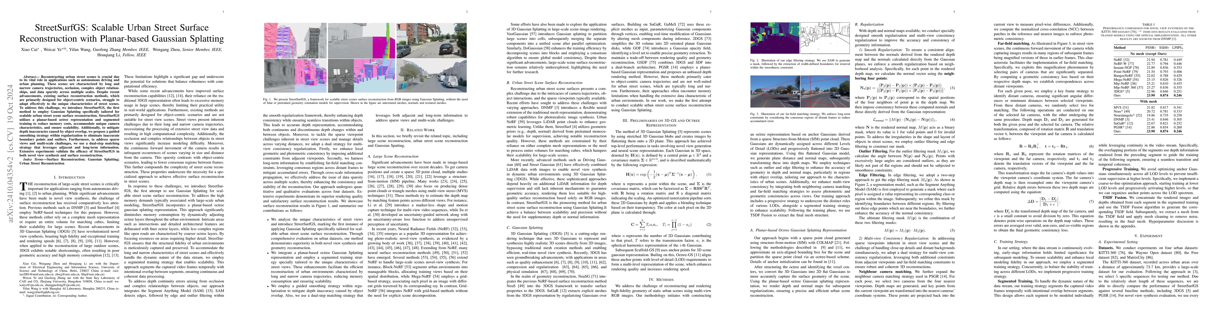 Thumbnail for StreetSurfGS: Scalable Urban Street Surface Reconstruction with
  Planar-based Gaussian Splatting