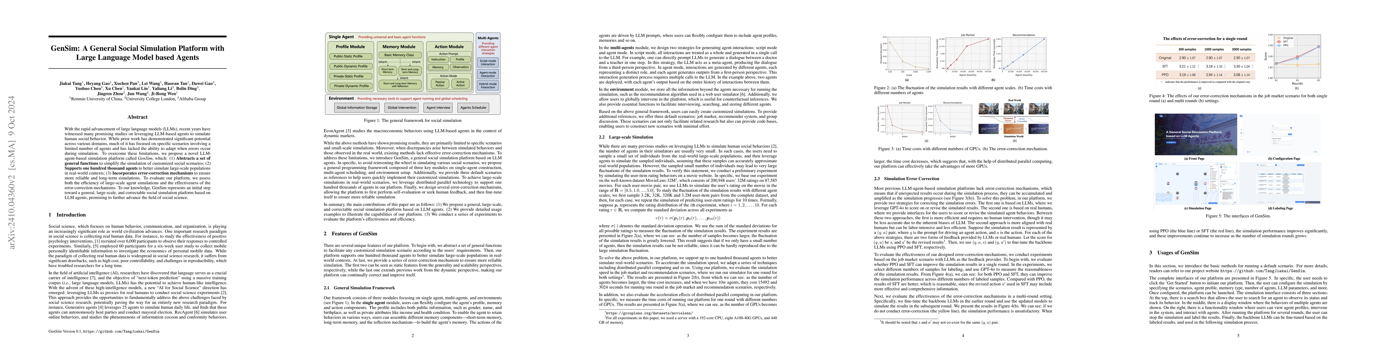 Thumbnail for GenSim: A General Social Simulation Platform with Large Language Model
  based Agents