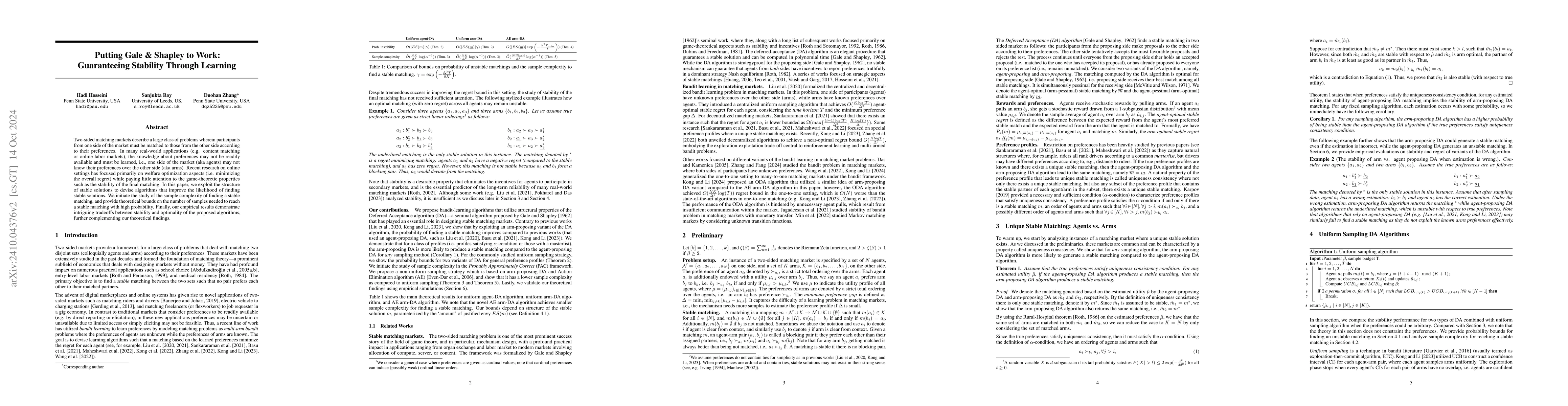 Thumbnail for Putting Gale & Shapley to Work: Guaranteeing Stability Through Learning