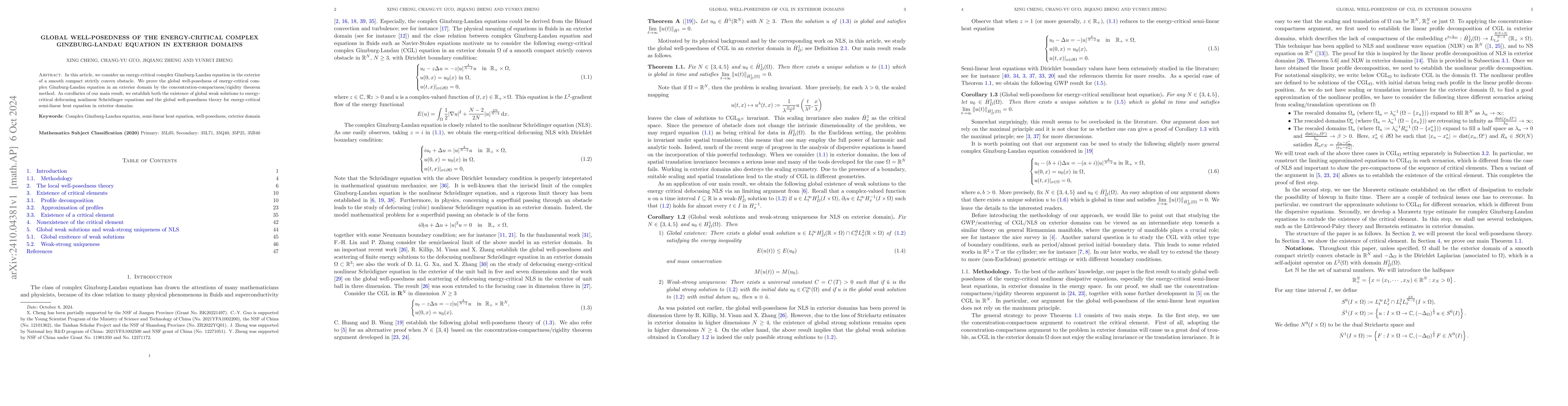 Thumbnail for Global well-posedness of the energy-critical complex Ginzburg-Landau
  equation in exterior domains