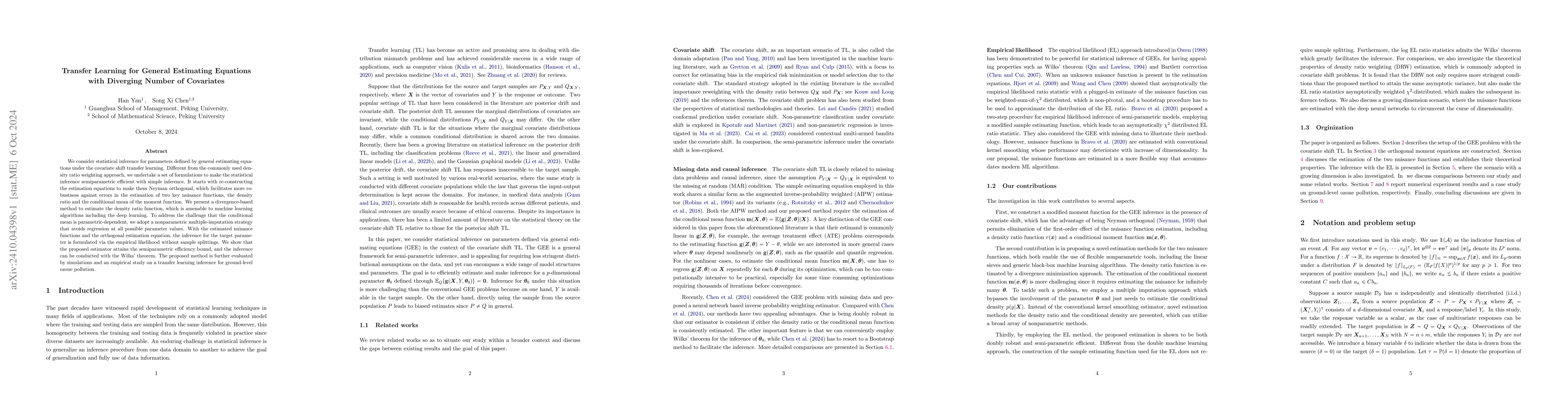 Thumbnail for Transfer Learning with General Estimating Equations