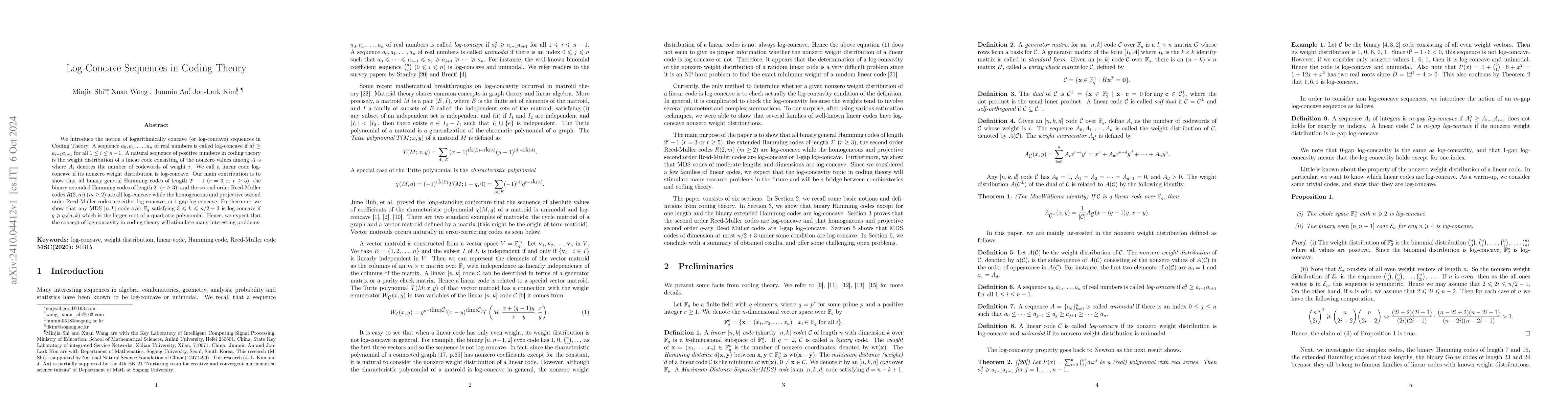 Thumbnail for Log-Concave Sequences in Coding Theory