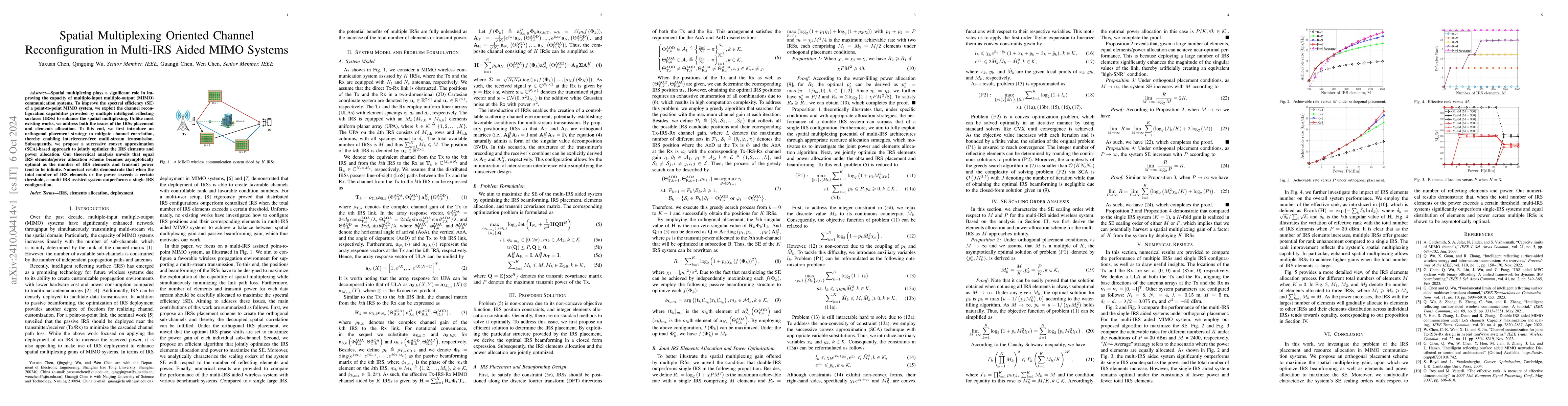 Thumbnail for Spatial Multiplexing Oriented Channel Reconfiguration in Multi-IRS Aided
  MIMO Systems