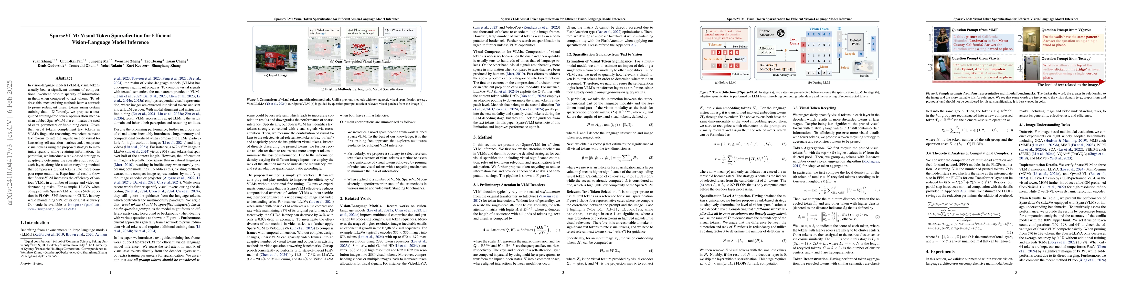 Thumbnail for SparseVLM: Visual Token Sparsification for Efficient Vision-Language
  Model Inference