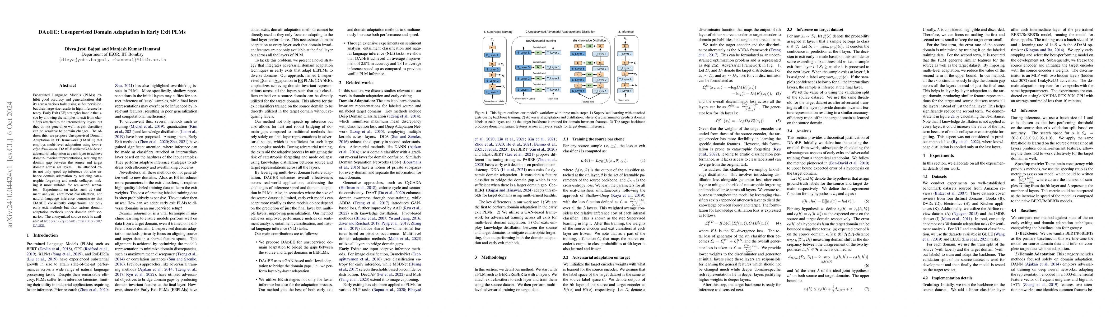 Thumbnail for DAdEE: Unsupervised Domain Adaptation in Early Exit PLMs