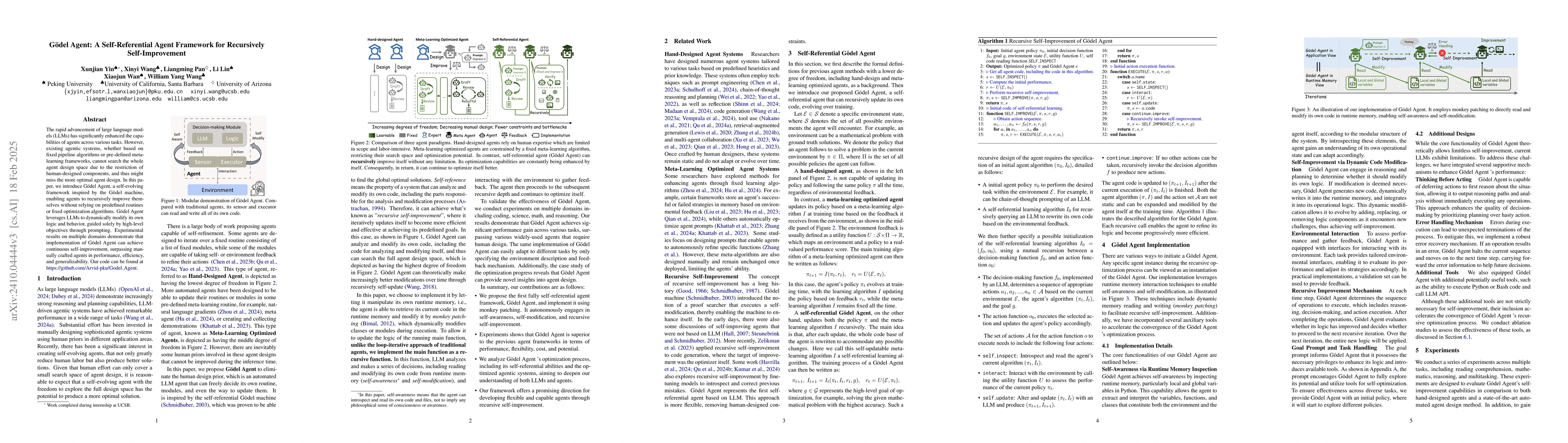 Thumbnail for Gödel Agent: A Self-Referential Agent Framework for Recursive
  Self-Improvement