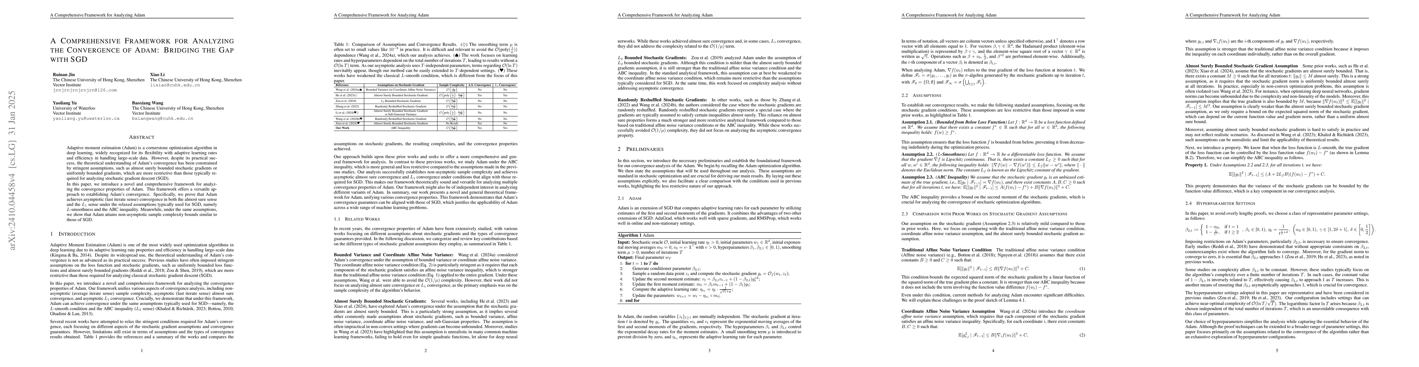 Thumbnail for A Comprehensive Framework for Analyzing the Convergence of Adam:
  Bridging the Gap with SGD