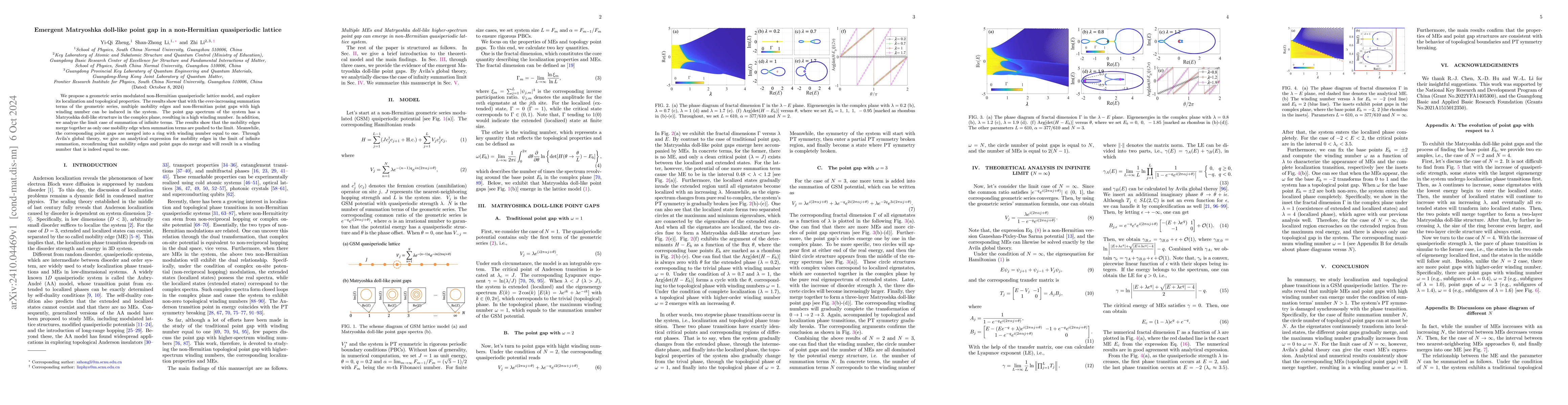 Thumbnail for Emergent Matryoshka doll-like point gap in a non-Hermitian quasiperiodic
  lattice