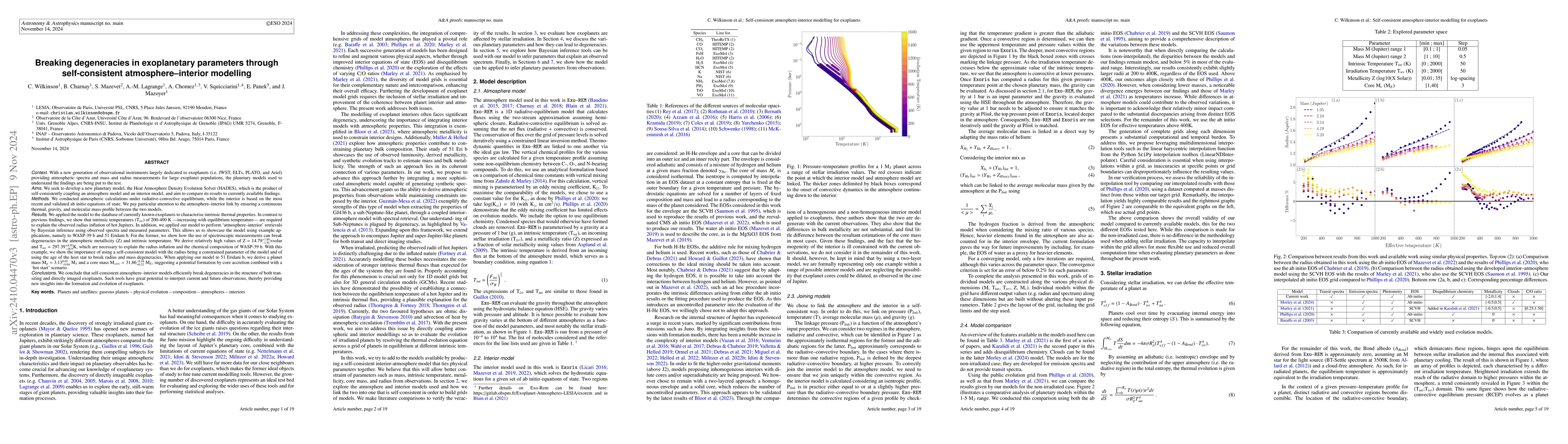 Thumbnail for Breaking degeneracies in exoplanetary parameters through self-consistent
  atmosphere-interior modelling