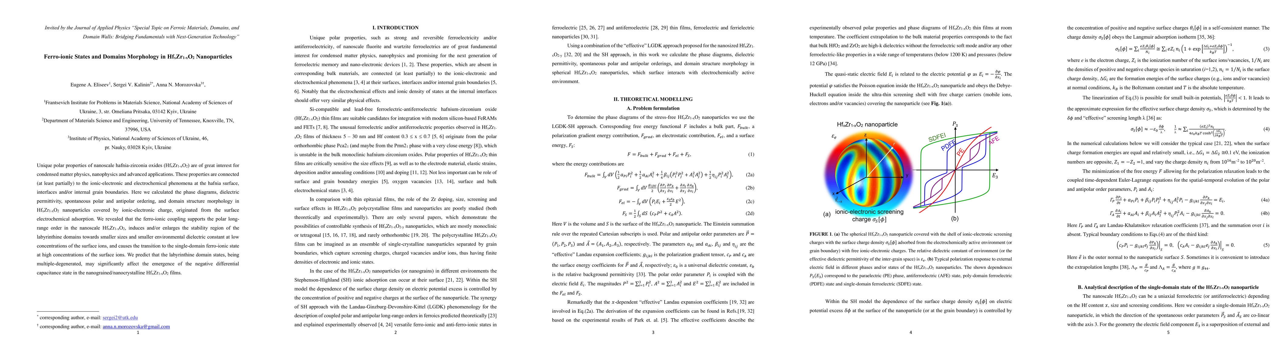 Thumbnail for Ferro-ionic States and Domains Morphology in Hf$_x$Zr$_{1-x}$O$_2$
  Nanoparticles