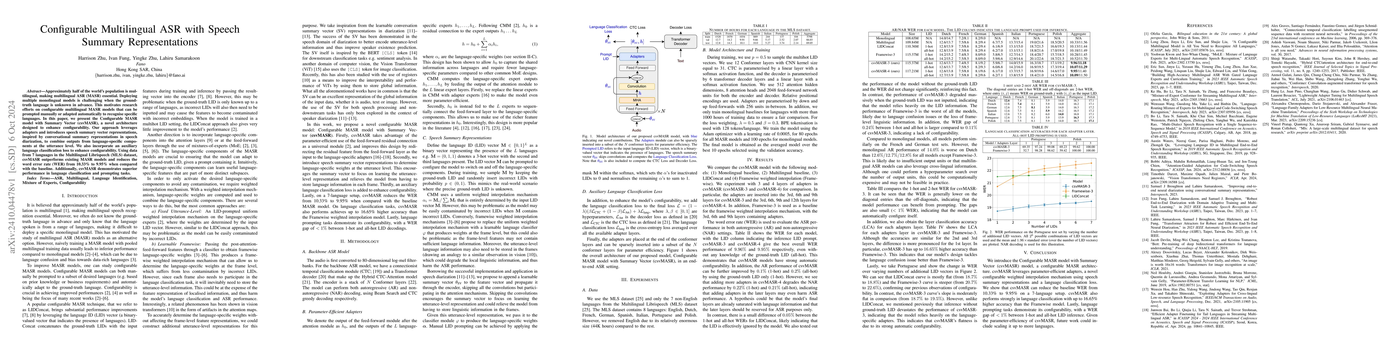 Thumbnail for Configurable Multilingual ASR with Speech Summary Representations