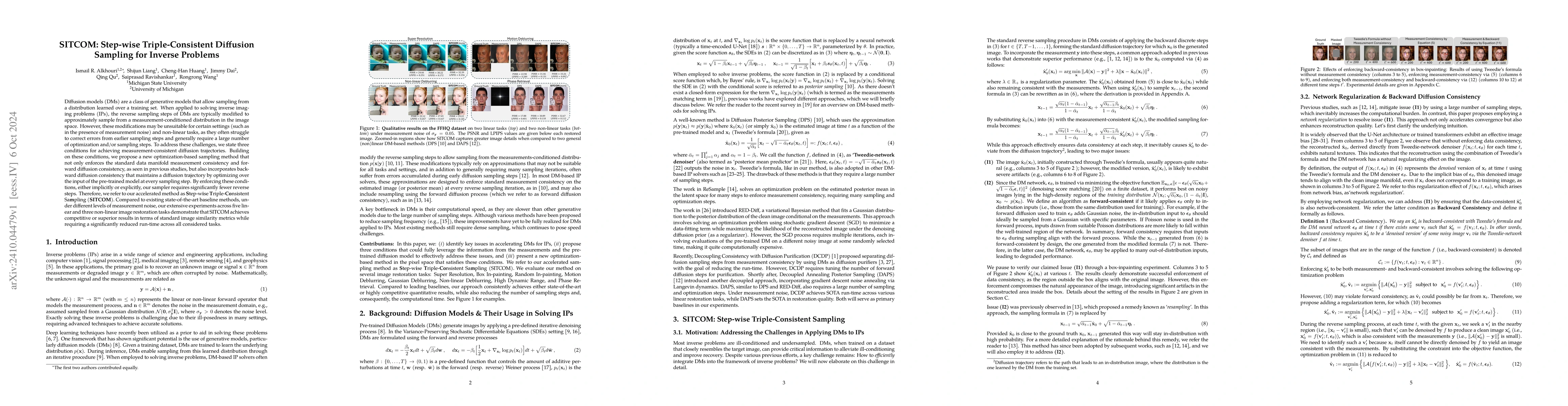 Thumbnail for SITCOM: Step-wise Triple-Consistent Diffusion Sampling for Inverse
  Problems