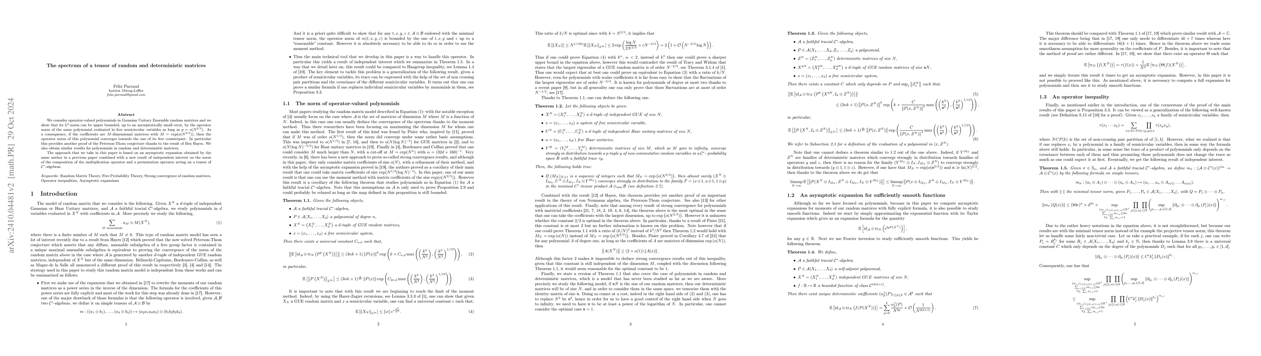 Thumbnail for The spectrum of a tensor of random and deterministic matrices