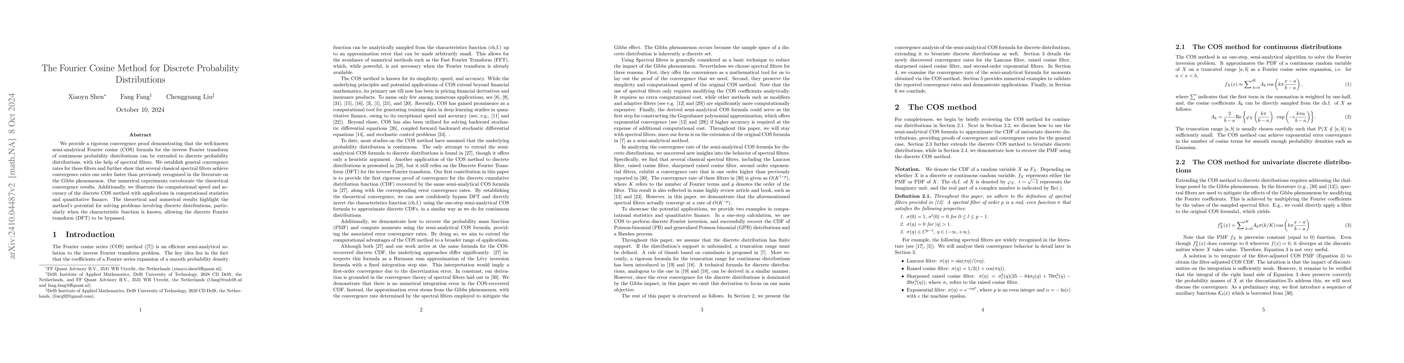 Thumbnail for The Fourier Cosine Method for Discrete Probability Distributions