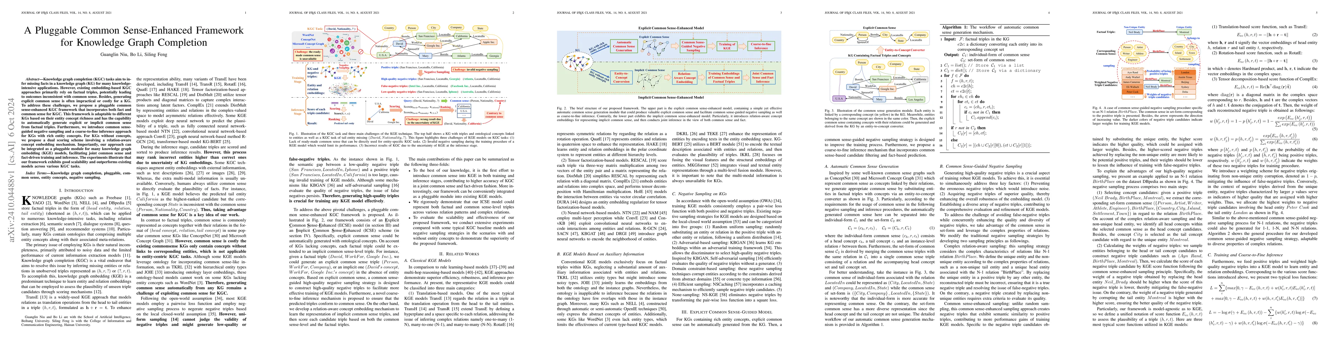 Thumbnail for A Pluggable Common Sense-Enhanced Framework for Knowledge Graph
  Completion