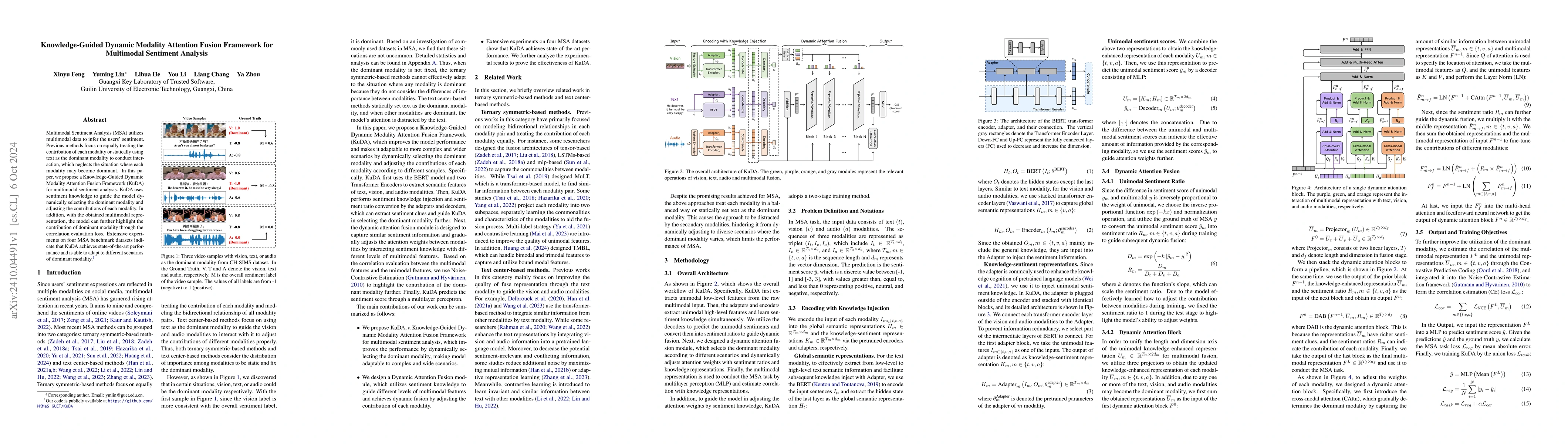 Thumbnail for Knowledge-Guided Dynamic Modality Attention Fusion Framework for
  Multimodal Sentiment Analysis