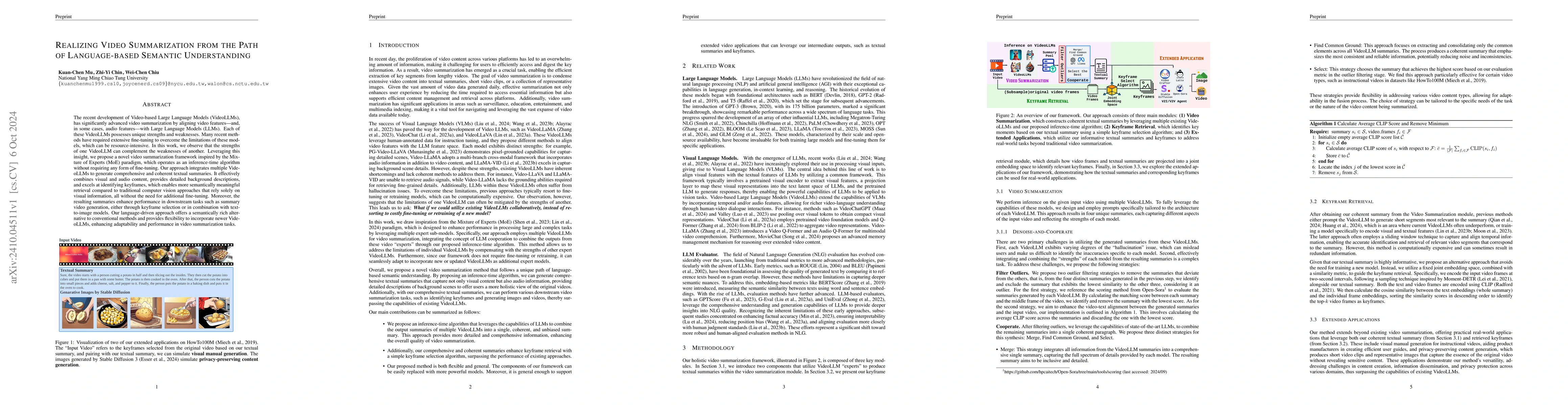 Thumbnail for Realizing Video Summarization from the Path of Language-based Semantic
  Understanding