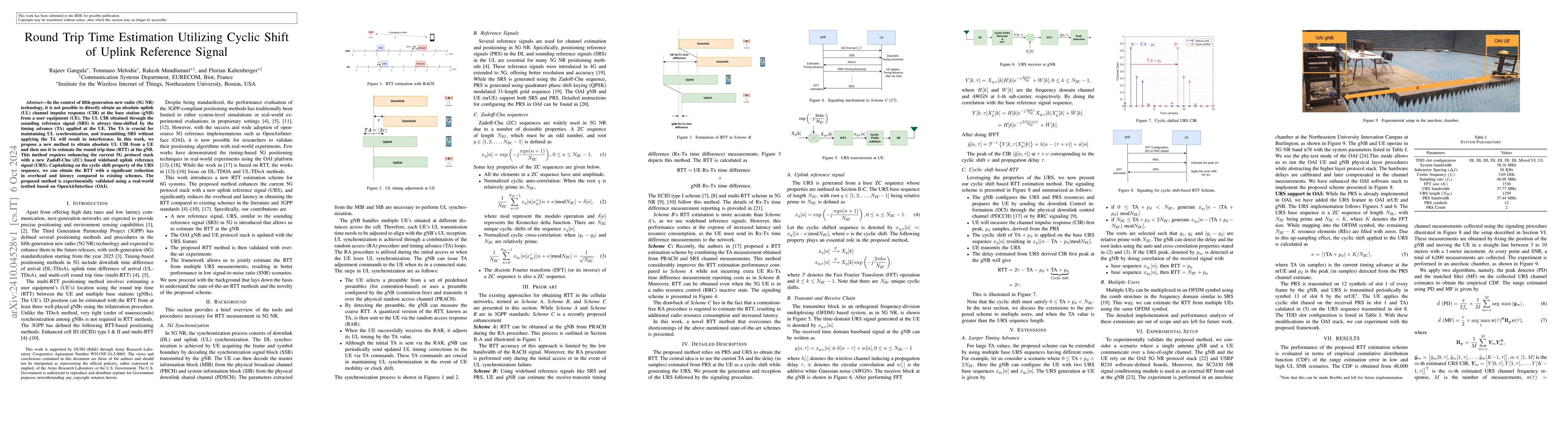 Thumbnail for Round Trip Time Estimation Utilizing Cyclic Shift of Uplink Reference
  Signal