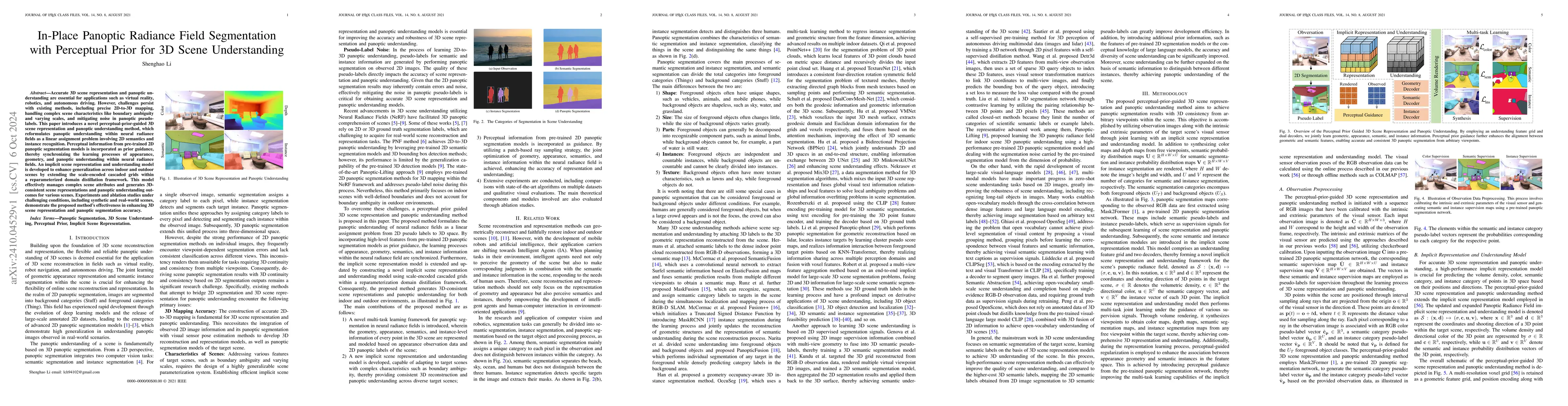Thumbnail for In-Place Panoptic Radiance Field Segmentation with Perceptual Prior for
  3D Scene Understanding