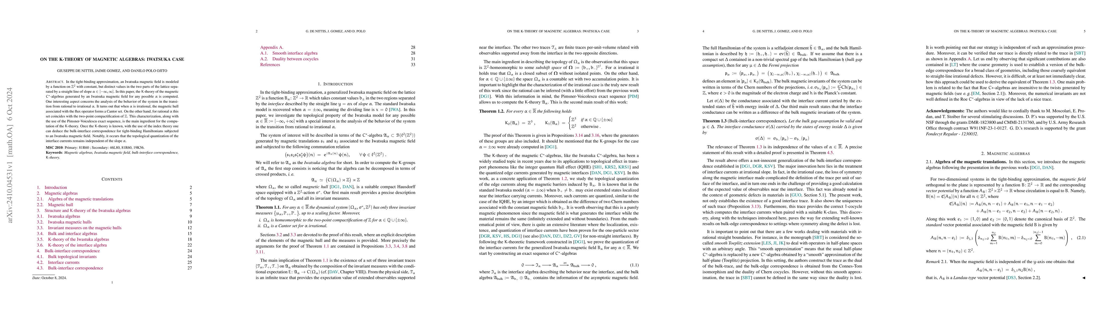Thumbnail for On the K-theory of magnetic algebras: Iwatsuka case