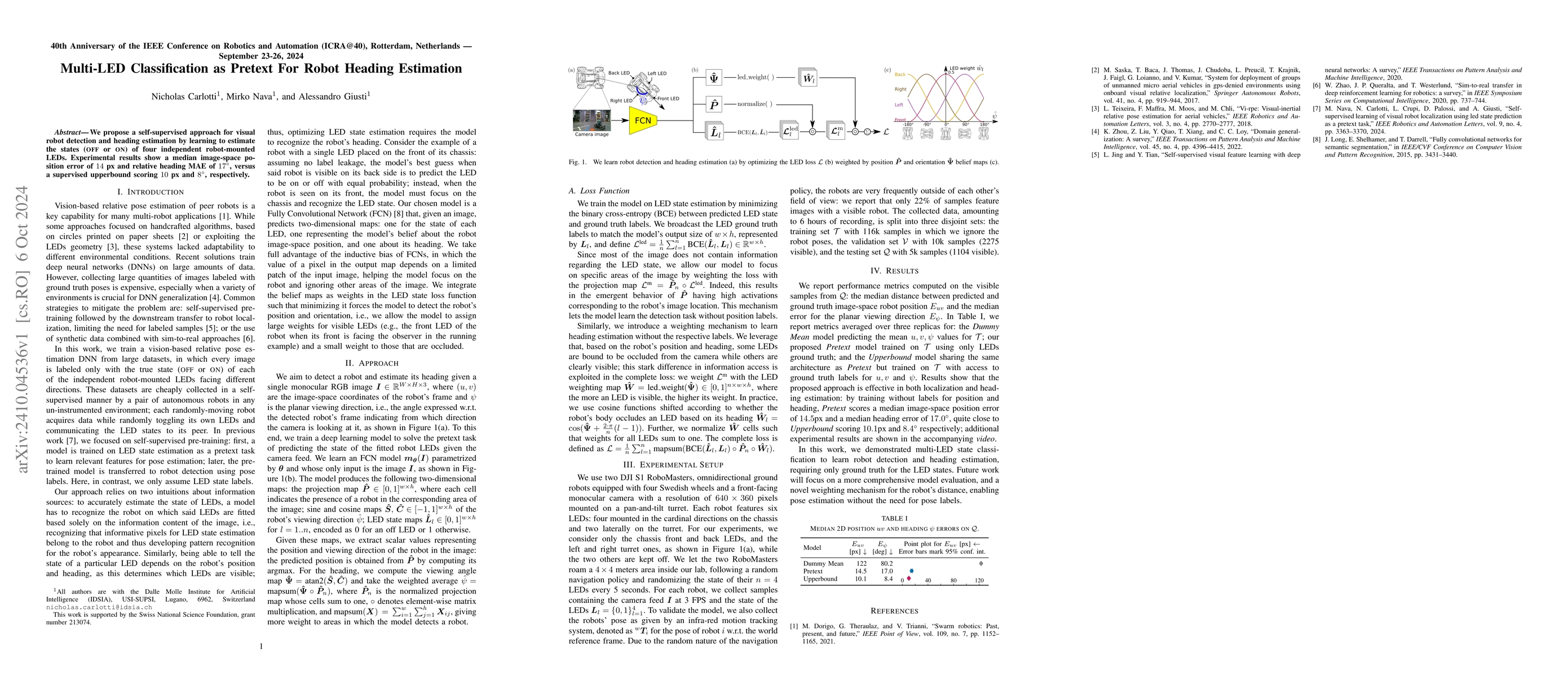 Thumbnail for Multi-LED Classification as Pretext For Robot Heading Estimation