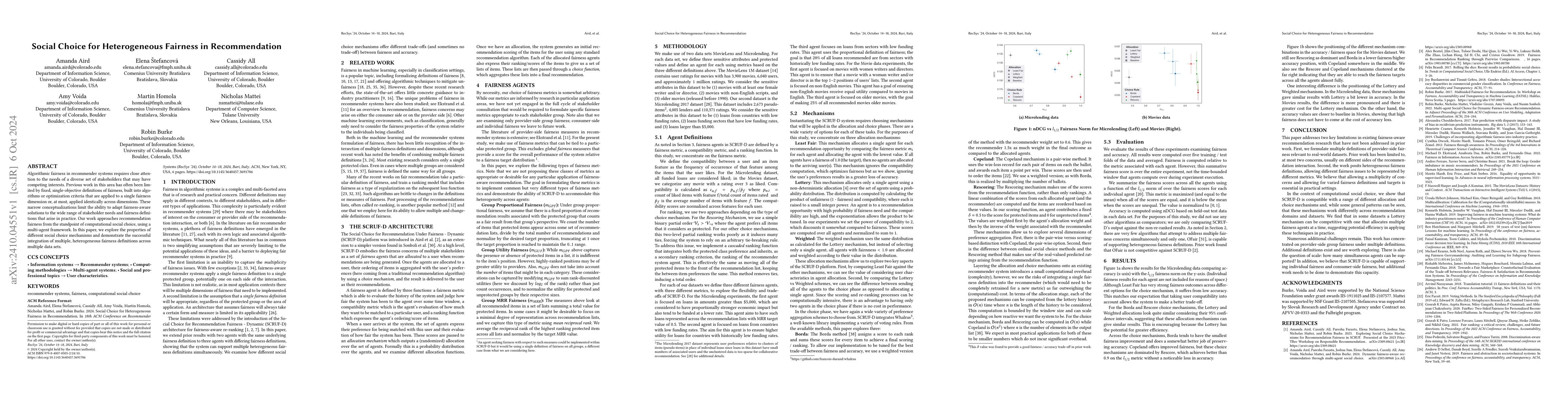 Thumbnail for Social Choice for Heterogeneous Fairness in Recommendation