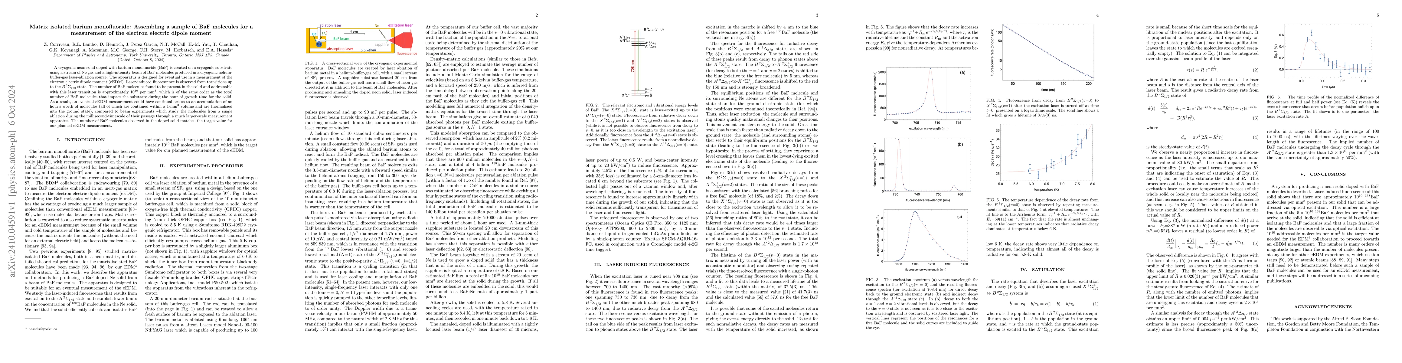 Thumbnail for Matrix isolated barium monofluoride: Assembling a sample of BaF
  molecules for a measurement of the electron electric dipole moment