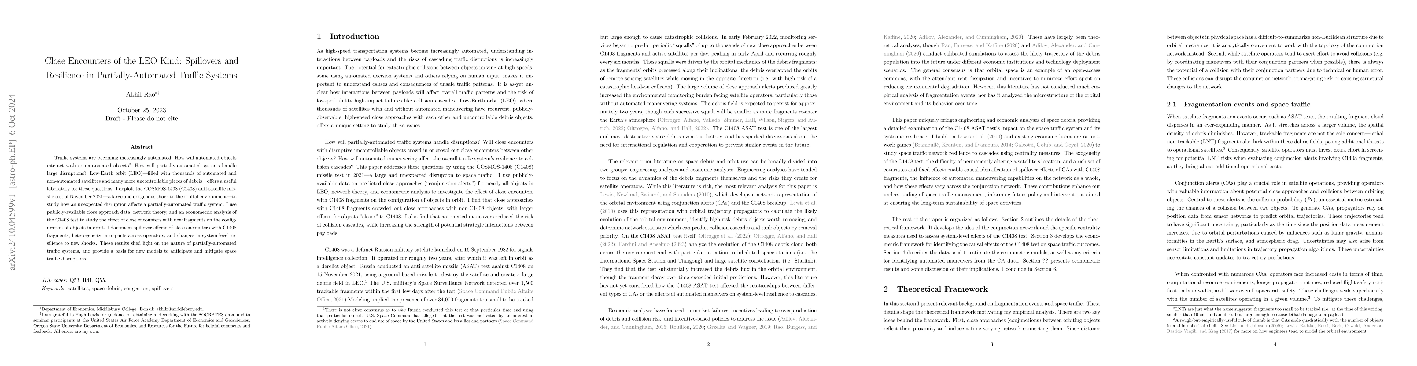 Thumbnail for Close Encounters of the LEO Kind: Spillovers and Resilience in
  Partially-Automated Traffic Systems