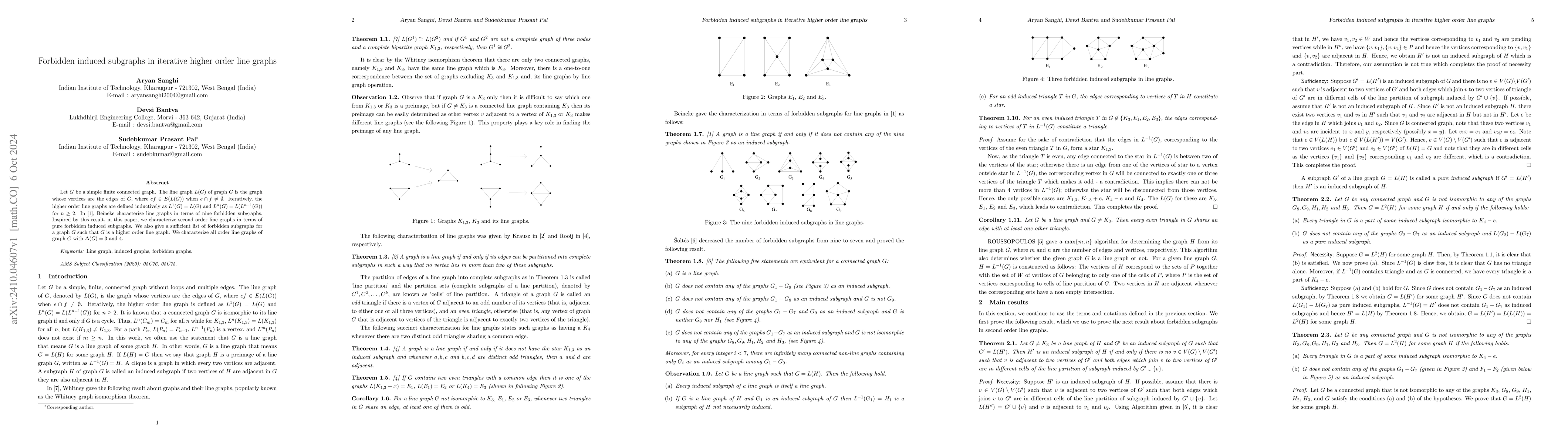 Thumbnail for Forbidden induced subgraphs in iterative higher order line graphs