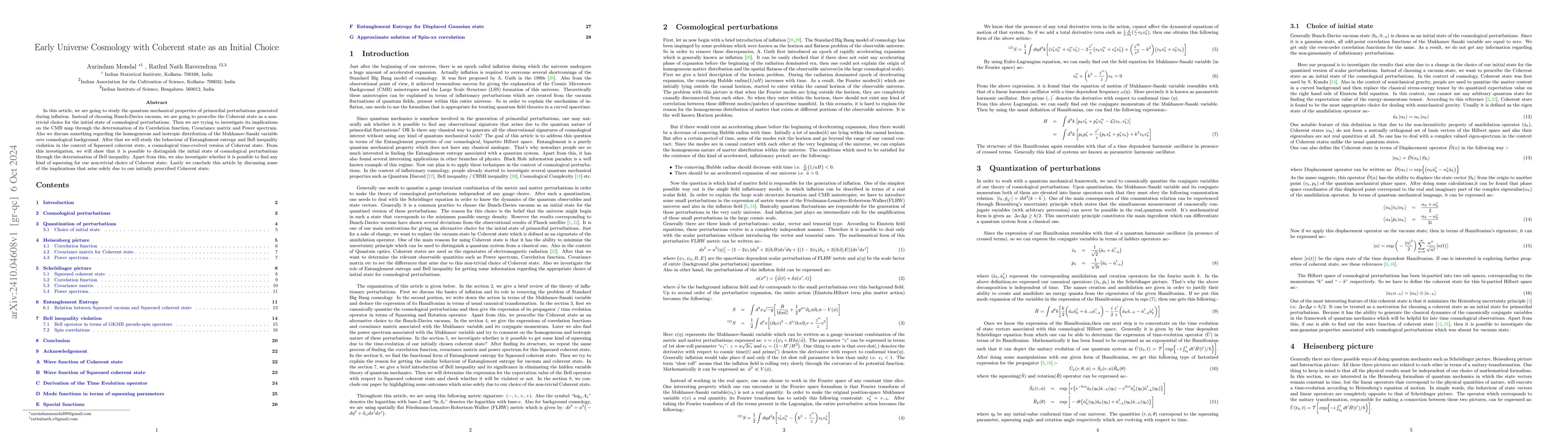 Thumbnail for Early Universe Cosmology with Coherent state as an Initial Choice
