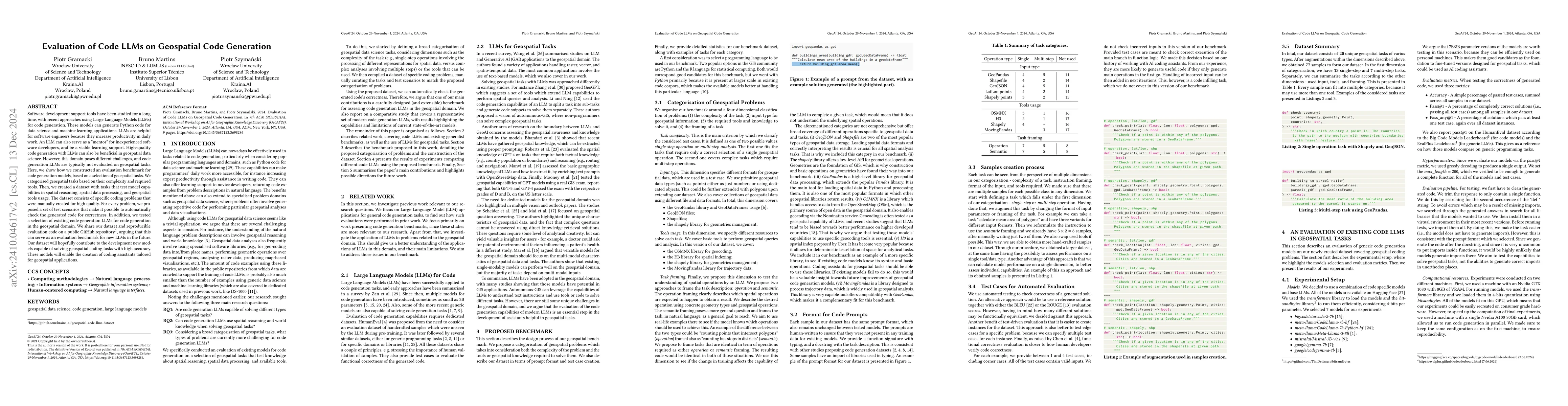Thumbnail for Evaluation of Code LLMs on Geospatial Code Generation