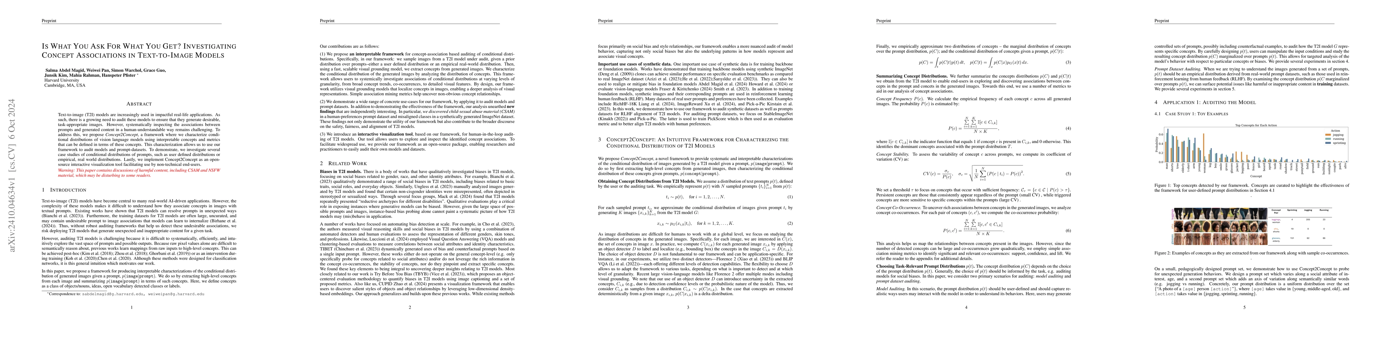 Thumbnail for Is What You Ask For What You Get? Investigating Concept Associations in
  Text-to-Image Models