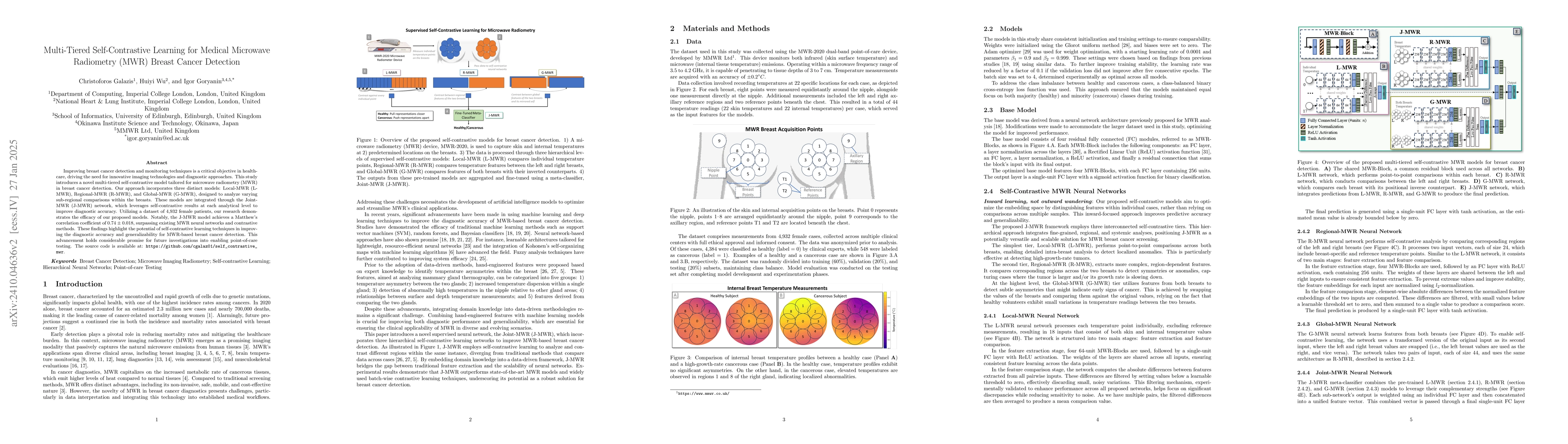 Thumbnail for Multi-Tiered Self-Contrastive Learning for Medical Microwave Radiometry
  (MWR) Breast Cancer Detection