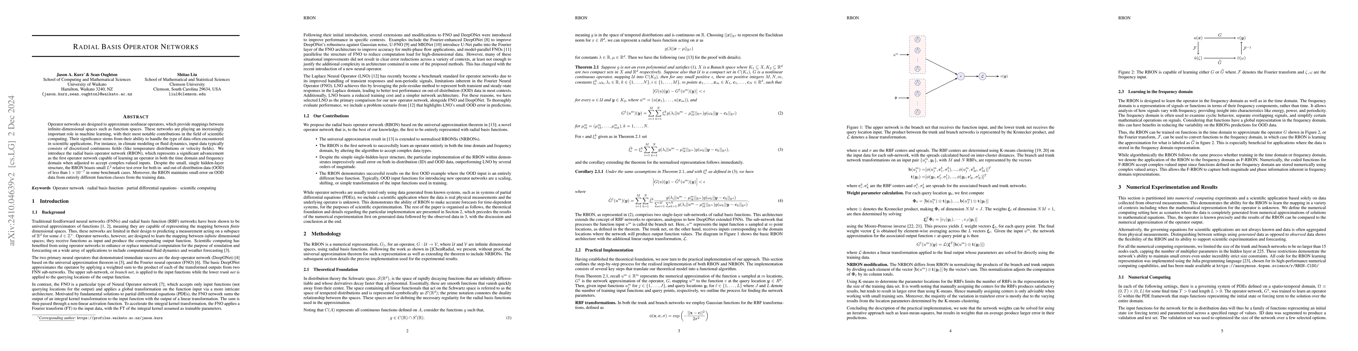 Thumbnail for Radial Basis Operator Networks