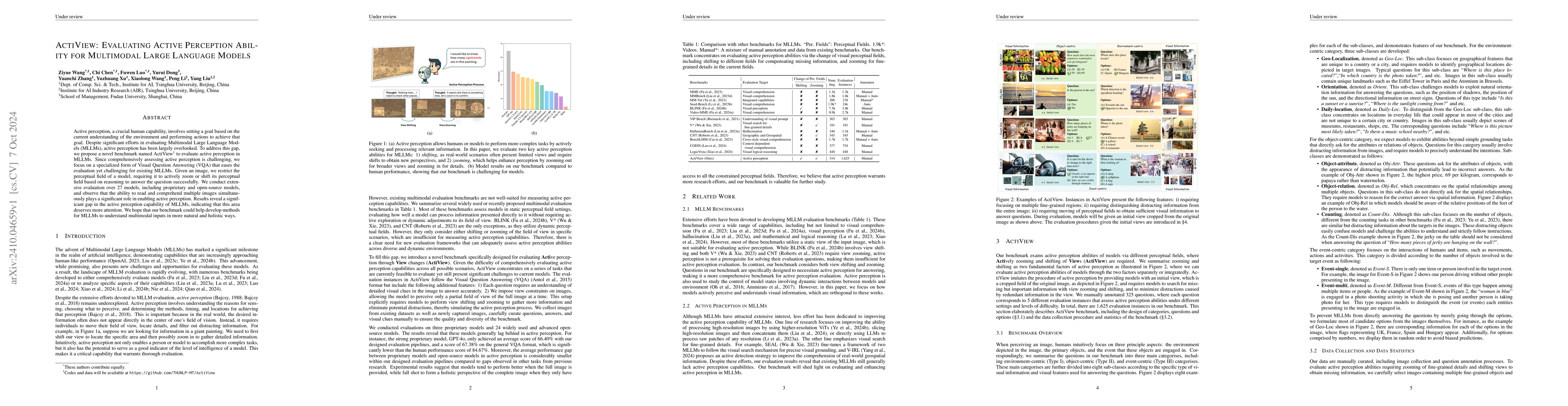 Thumbnail for ActiView: Evaluating Active Perception Ability for Multimodal Large
  Language Models