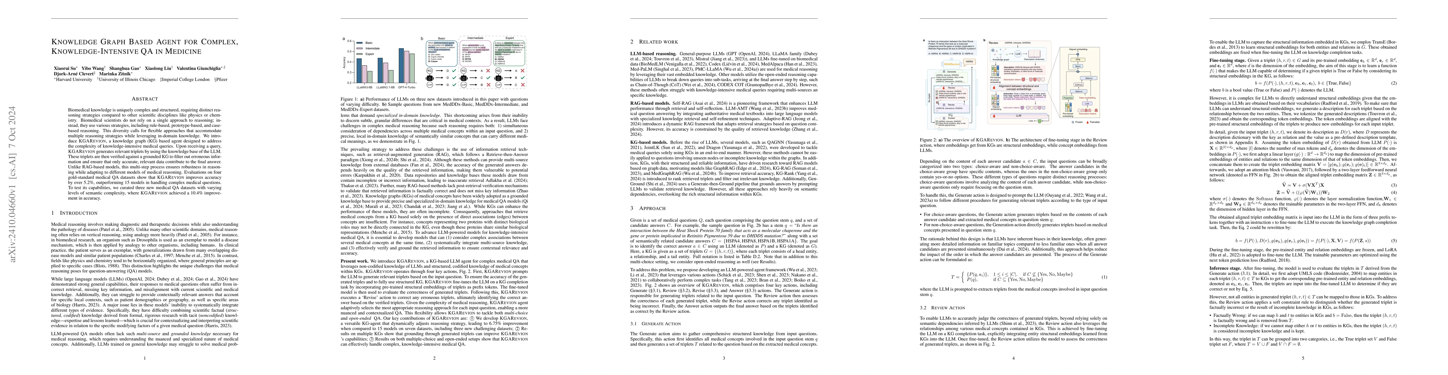 Thumbnail for Knowledge Graph Based Agent for Complex, Knowledge-Intensive QA in
  Medicine