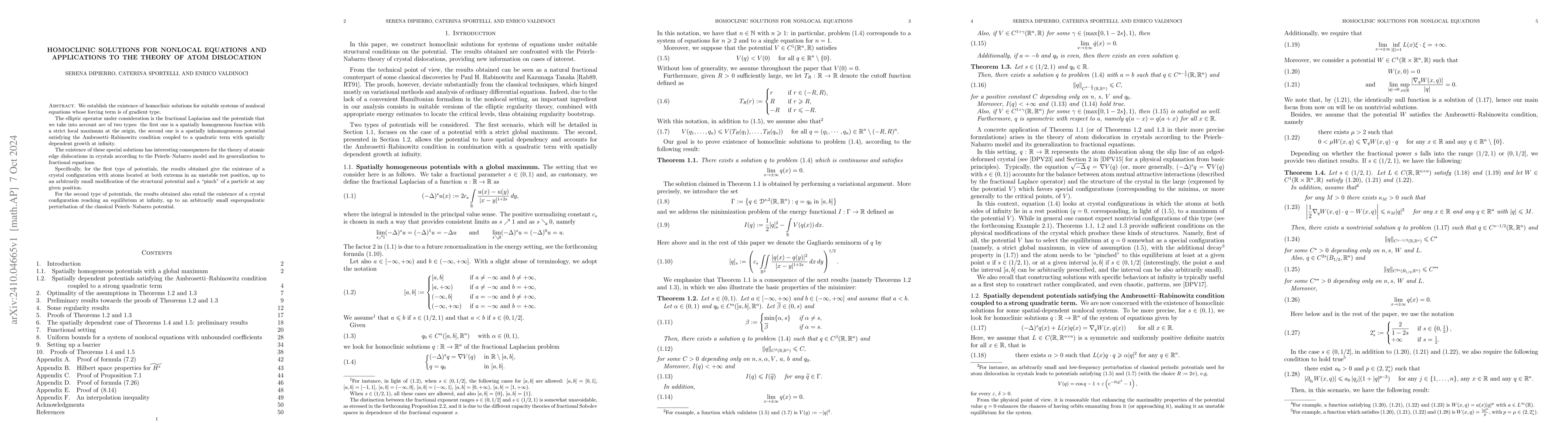 Thumbnail for Homoclinic solutions for nonlocal equations and applications to the
  theory of atom dislocation