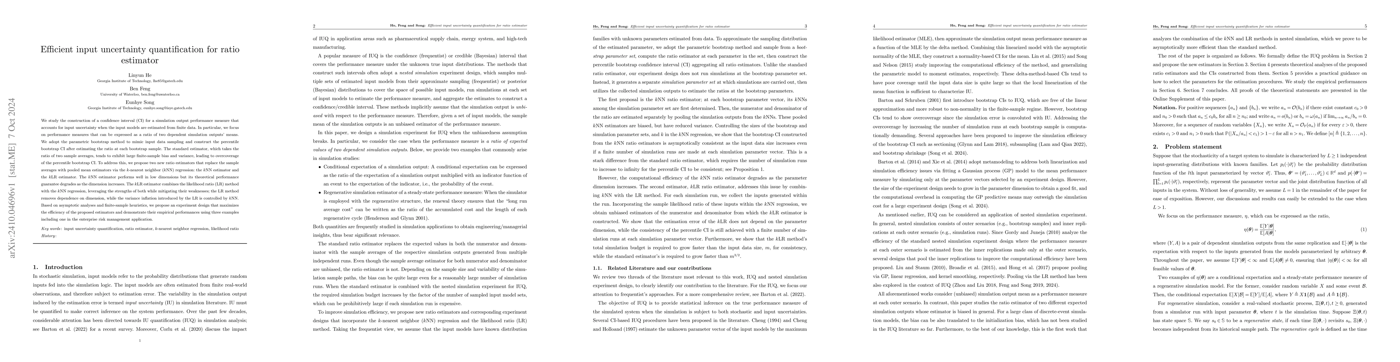 Thumbnail for Efficient Input Uncertainty Quantification for Ratio Estimator