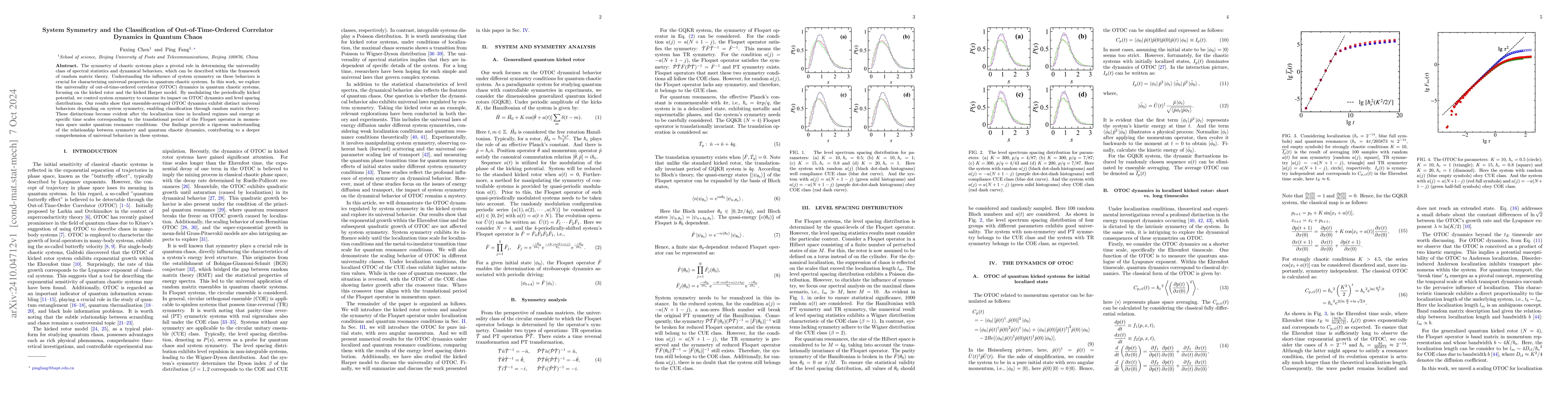 Thumbnail for System Symmetry and the Classification of Out-of-Time-Ordered Correlator
  Dynamics in Quantum Chaos