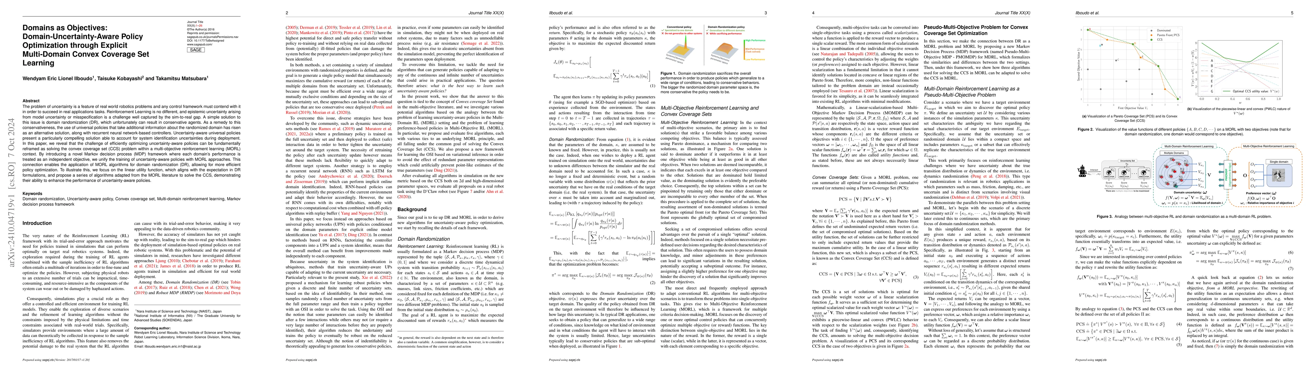 Thumbnail for Domains as Objectives: Domain-Uncertainty-Aware Policy Optimization
  through Explicit Multi-Domain Convex Coverage Set Learning