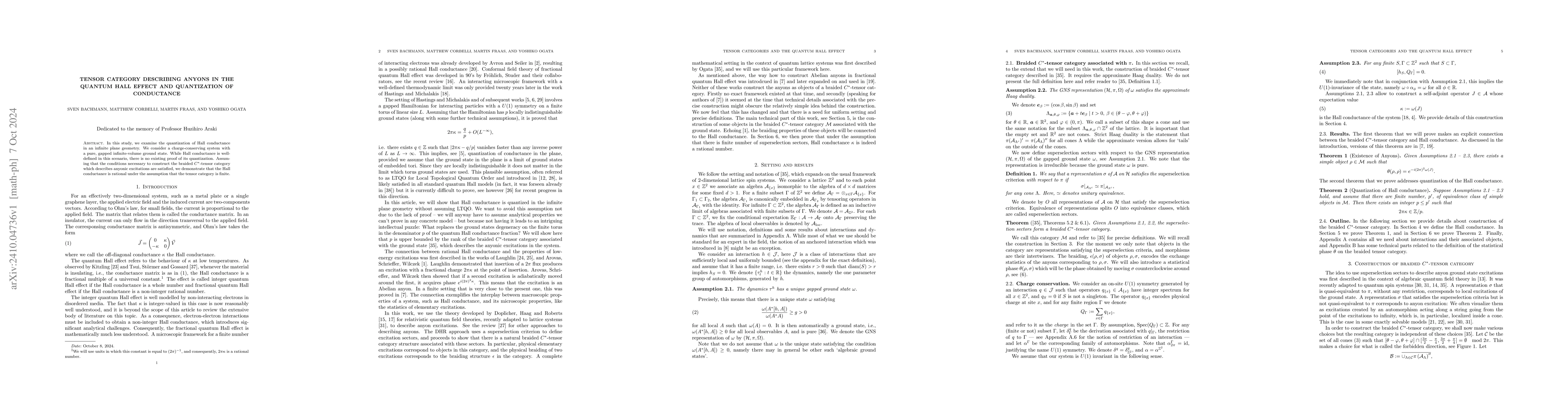 Thumbnail for Tensor category describing anyons in the quantum Hall effect and
  quantization of conductance