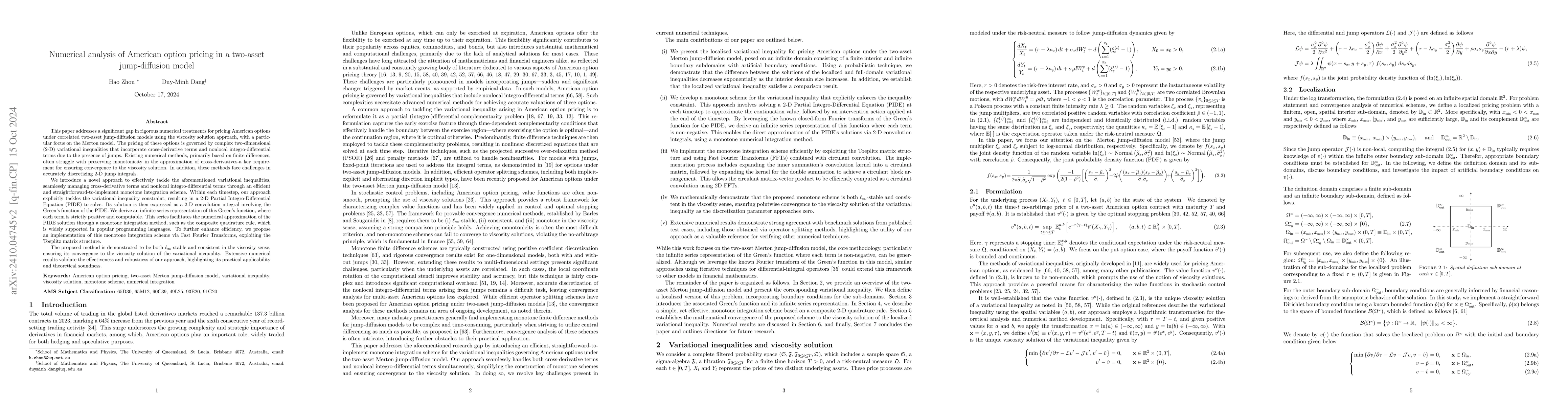 Thumbnail for Numerical analysis of American option pricing in a two-asset
  jump-diffusion model