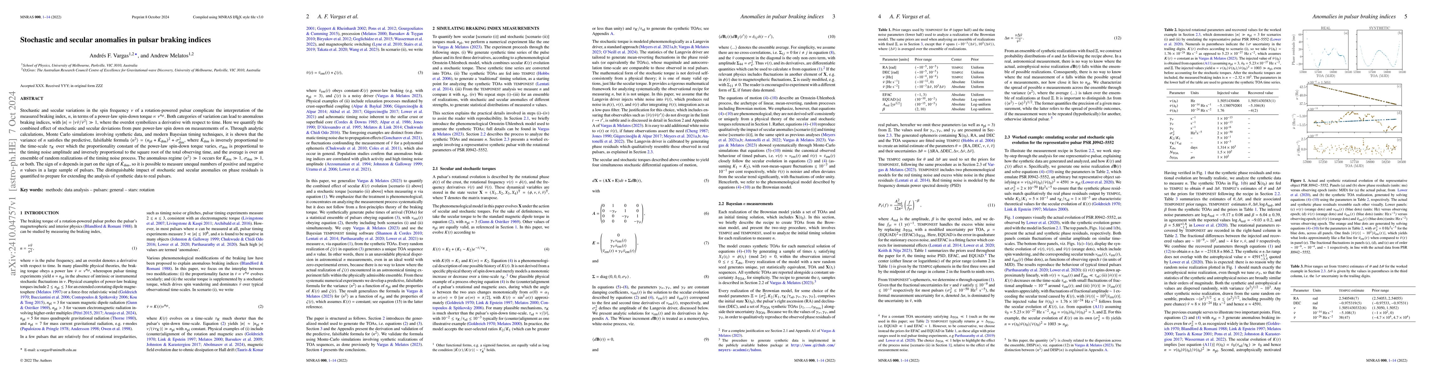 Thumbnail for Stochastic and secular anomalies in pulsar braking indices