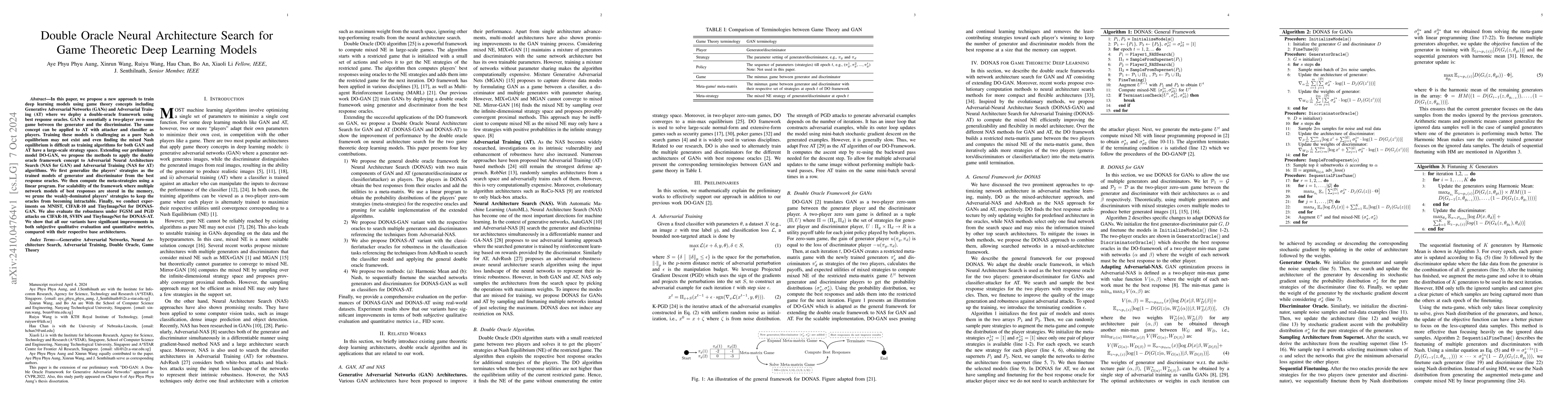 Thumbnail for Double Oracle Neural Architecture Search for Game Theoretic Deep
  Learning Models
