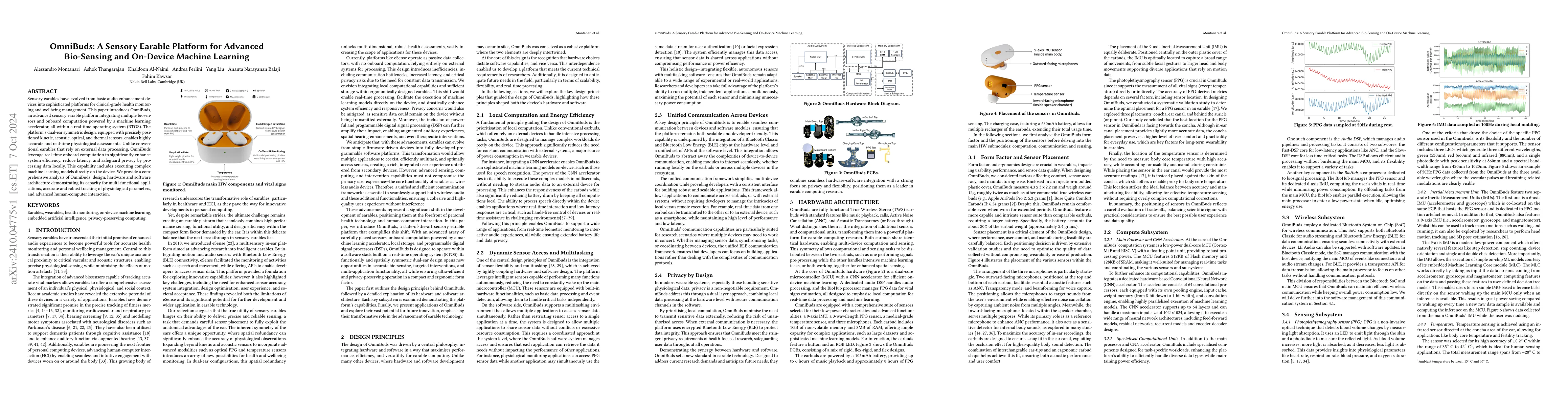 Thumbnail for OmniBuds: A Sensory Earable Platform for Advanced Bio-Sensing and
  On-Device Machine Learning