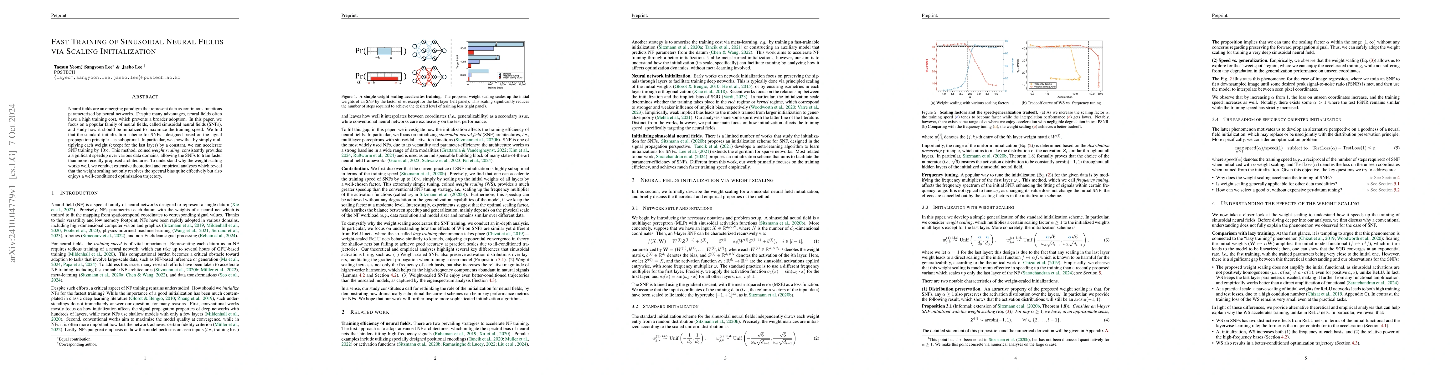 Thumbnail for Fast Training of Sinusoidal Neural Fields via Scaling Initialization