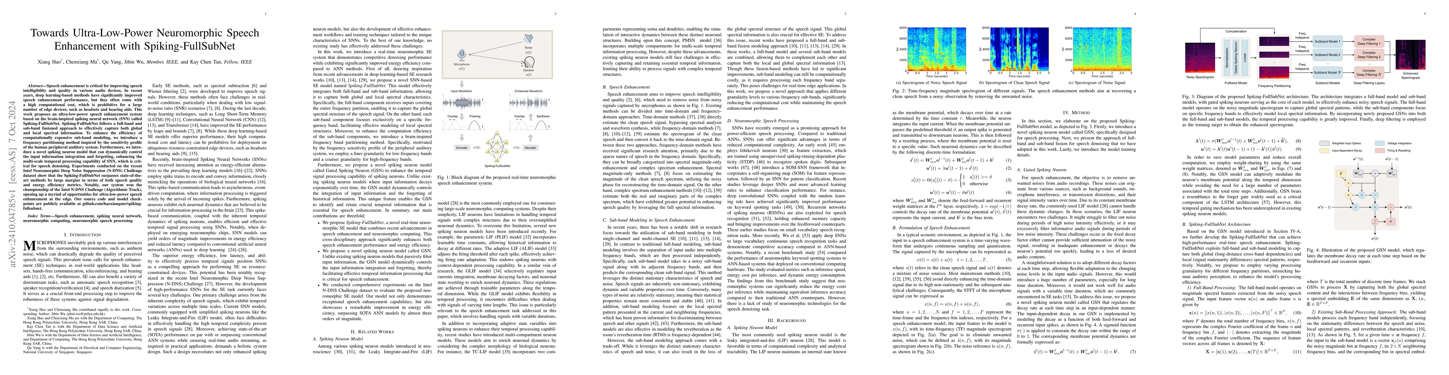 Thumbnail for Towards Ultra-Low-Power Neuromorphic Speech Enhancement with
  Spiking-FullSubNet